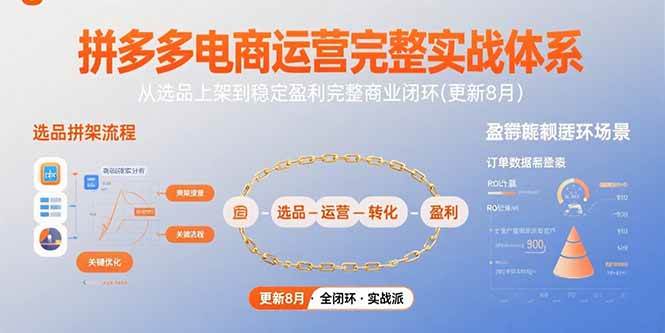 （15579期）拼多多电商运营完整实战体系，从选品上架到稳定盈利完整商业闭环(更新8月)_抖汇吧