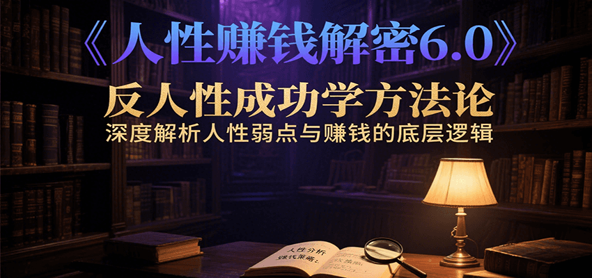 人性赚钱解密6.0，反人性成功学方法论，深度解析人性弱点与赚钱的底层逻辑_抖汇吧