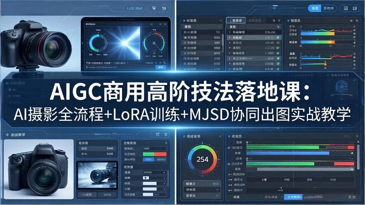 AIGC商用高阶技法落地课：AI摄影全流程+LoRA训练+MJSD协同出图实战教学_抖汇吧