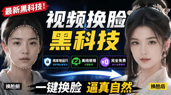 AI人工智能如此夸张?一键视频换Lian黑科技,纯本地离线运行,本地视频换Lian娱乐工具,AI FaceSwap