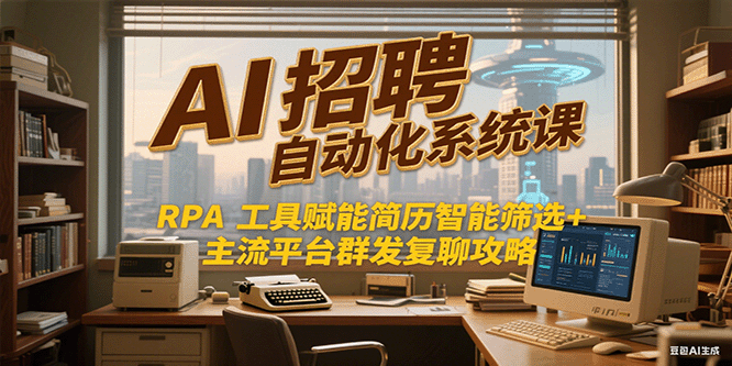 AI招聘自动化系统课，RPA工具赋能简历智能筛选+主流平台群发复聊全攻略_抖汇吧