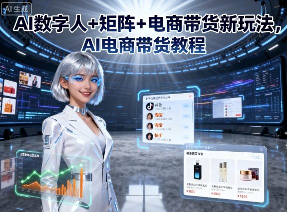AI数字人+矩阵+电商带货新玩法，AI电商带货教程_抖汇吧