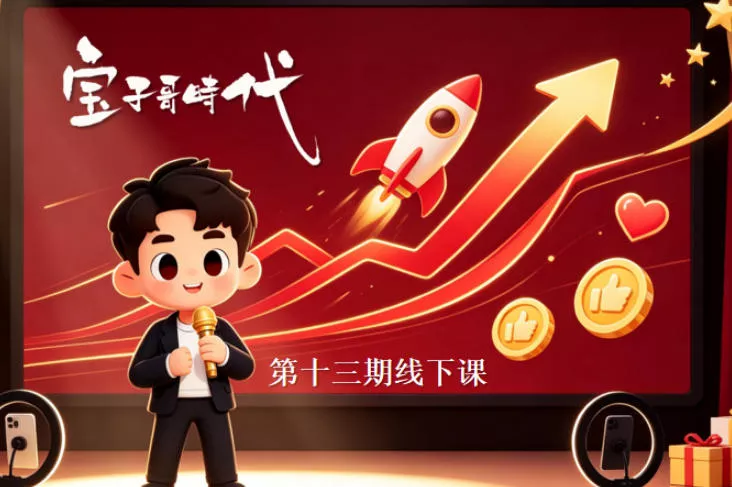 宝子哥抖音直播第13期VIP线下课9月5-6日，26年最值得看的直播课程，快速突破直播间流量瓶颈，打造高效起号闭环（20小时完整版）_抖汇吧