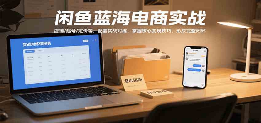闲鱼蓝海电商实战，涵盖店铺、起号、定价等，配套实战对练，掌握核心变现技巧_抖汇吧