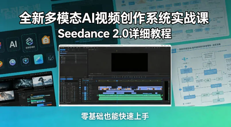 全新多模态AI视频创作系统实战课，Seedance 2.0详细教程，零基础也能快速上手_抖汇吧