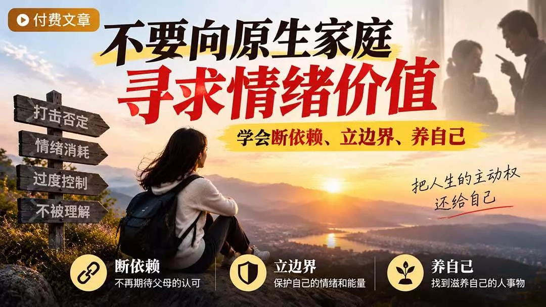 （21132期）付费文章：不要向原生家庭寻求情绪价值，学会断依赖、立边界、养自己_抖汇吧