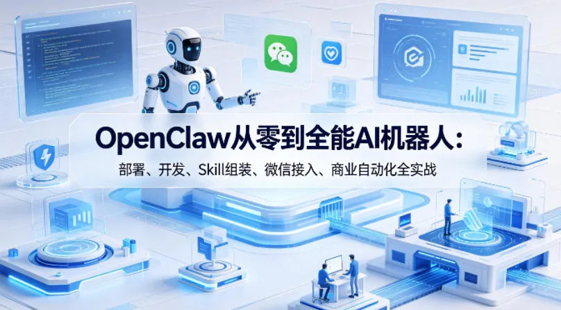 OpenClaw从零到全能AI机器人：部署、开发、Skill组装、微信接入、商业自动化全实战_抖汇吧
