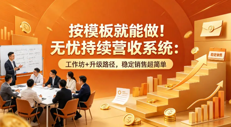 按模板就能做！无忧持续营收系统：工作坊+升级路径，稳定销售超简单【原创双语字幕】_抖汇吧