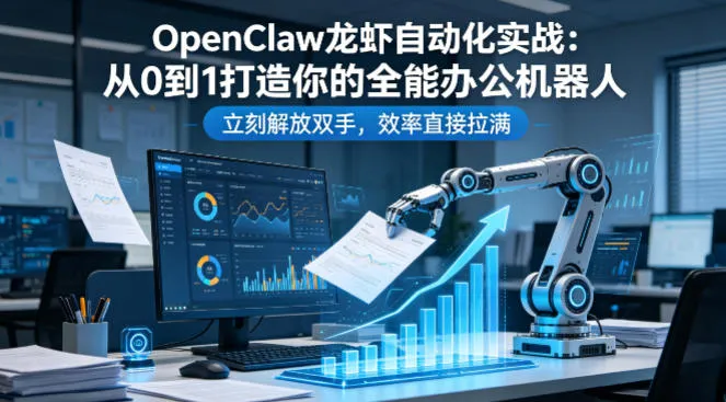 OpenClaw龙虾自动化实战：从0到1打造你的全能办公机器人，立刻解放双手，效率直接拉满_抖汇吧