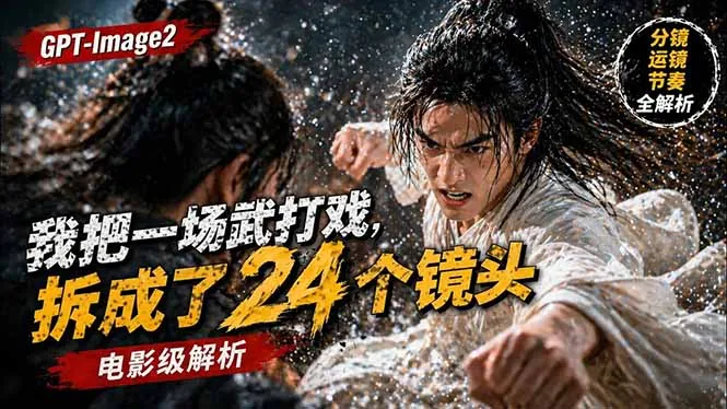 用GPT-Image2，把一段武打对决拆成24个连续镜头，从人物建立、动作衔接、运镜节奏，到情绪爆发_抖汇吧