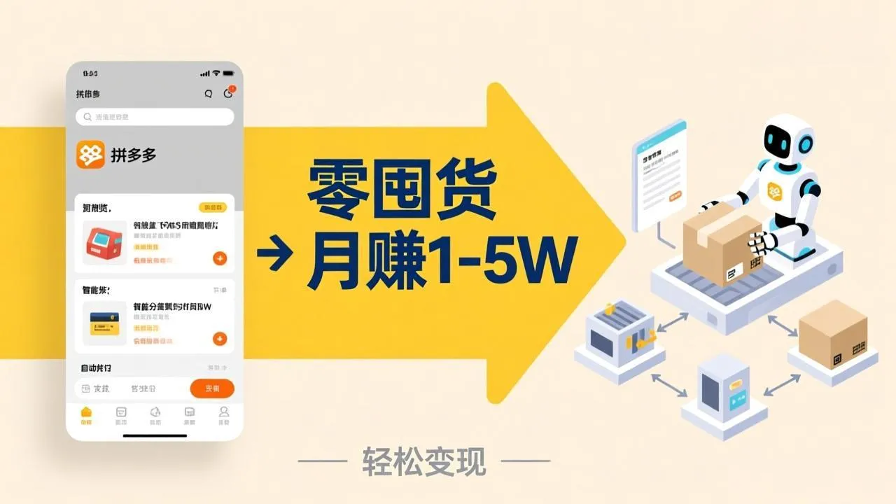 不用囤货不用跑单!拼多多虚拟玩法,机器人管理发货和客服,帮你月赚 1-5W_抖汇吧