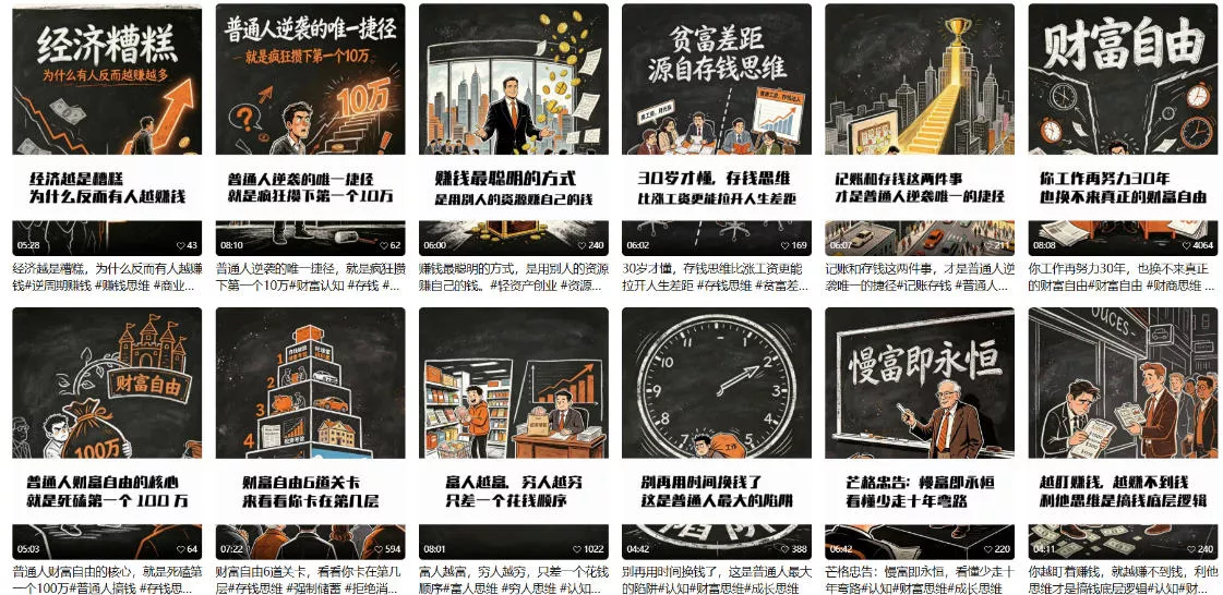 【AI书单】财富书籍图文解读玩法,一键直出,几十条视频,跑出1000单,全流程拆解,新手也可以上手