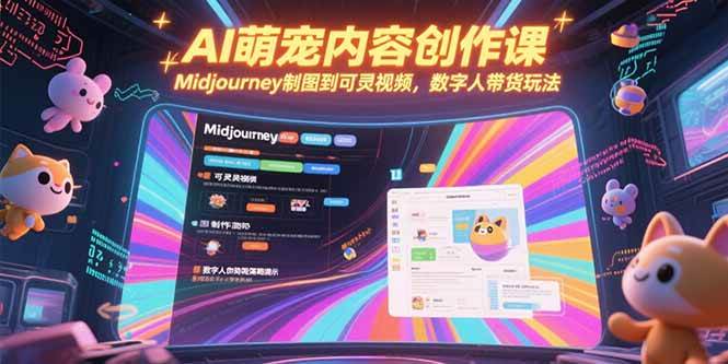 （15311期）AI萌宠内容创作课，Midjourney制图到可灵视频，数字人带货玩法_抖汇吧