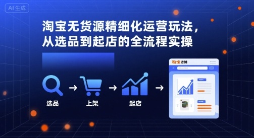 淘宝无货源精细化运营玩法，从选品到起店的全流程实操_抖汇吧