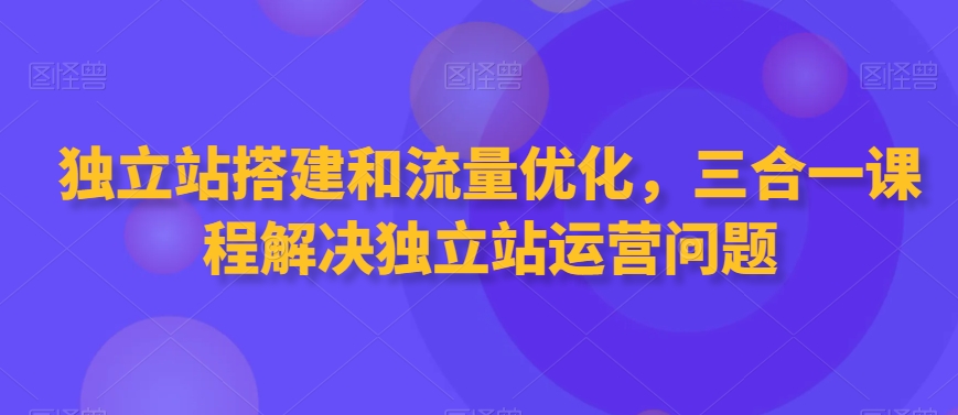 独立站搭建和流量优化，三合一课程解决独立站运营问题_抖汇吧