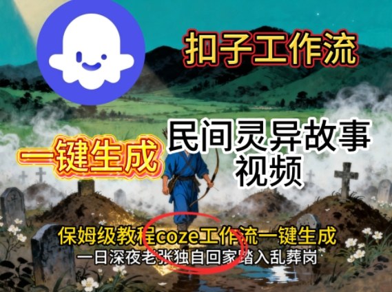 Coze扣子工作流一键生成民间灵异故事视频，保姆级教程搭建教学_抖汇吧