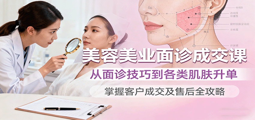 美容美业面诊成交课，从面诊技巧到各类肌肤升单，掌握客户成交及售后全攻略_抖汇吧