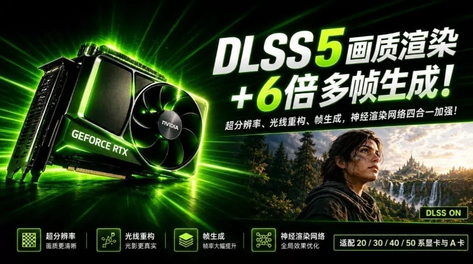 一键游戏画质提升!DLSS 5支持20/30/40/50系显卡及A卡,老显卡这次也能享受到,DLSS5-Swapper