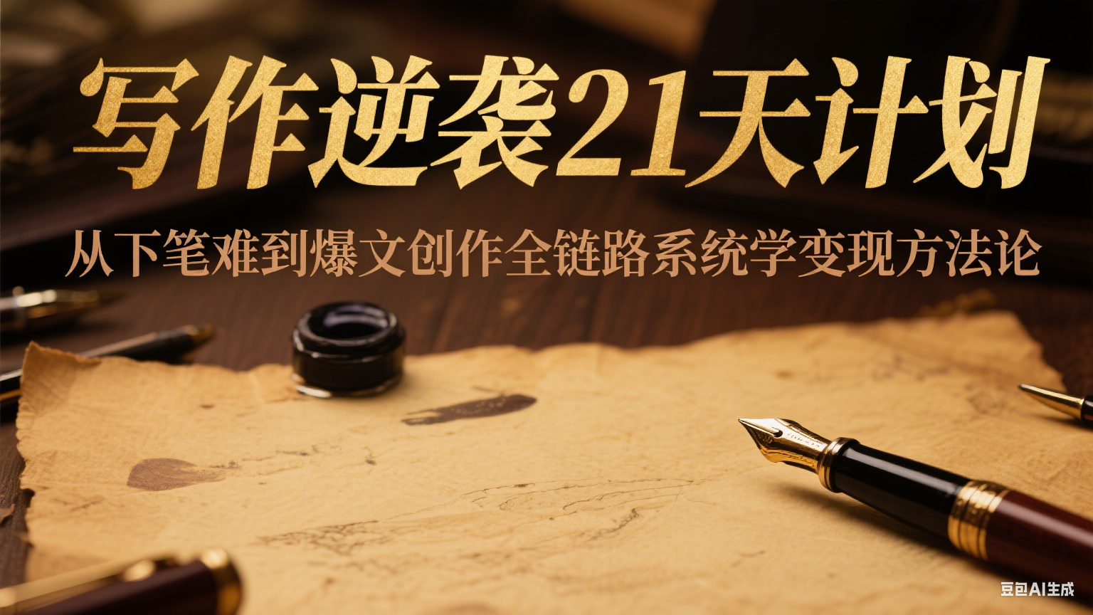 写作逆袭21天计划：从下笔难到爆文创作全链路系统学变现方法论_抖汇吧