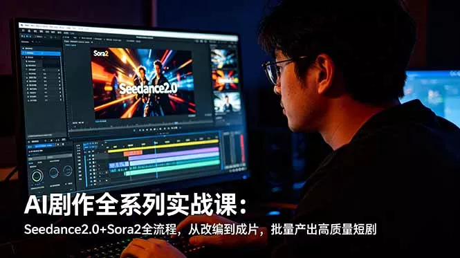 AI剧作全系列实战课：Seedance2.0+Sora2全流程，从改编到成片，批量产出高质量短剧_抖汇吧