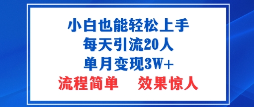 小白也能轻松上手的宝妈项目，每天引流20人，单月变现3W+，流程简单，效果惊人_抖汇吧