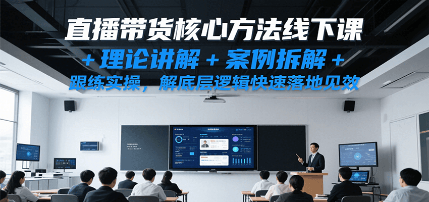 直播带货核心方法线下课，理论讲解+案例拆解+跟练实操，解底层逻辑快速落地见效_抖汇吧