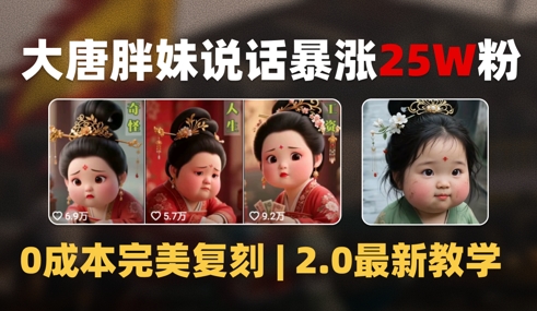 AI大唐胖贵妃说话2.0，40条视频暴涨40w粉，附独家变现攻略_抖汇吧