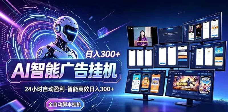 （20494期）Ai智能广告挂机 别再瞎折腾了！这个全自动挂机项目，新手当天见钱，告别频繁换项目的烦恼_抖汇吧