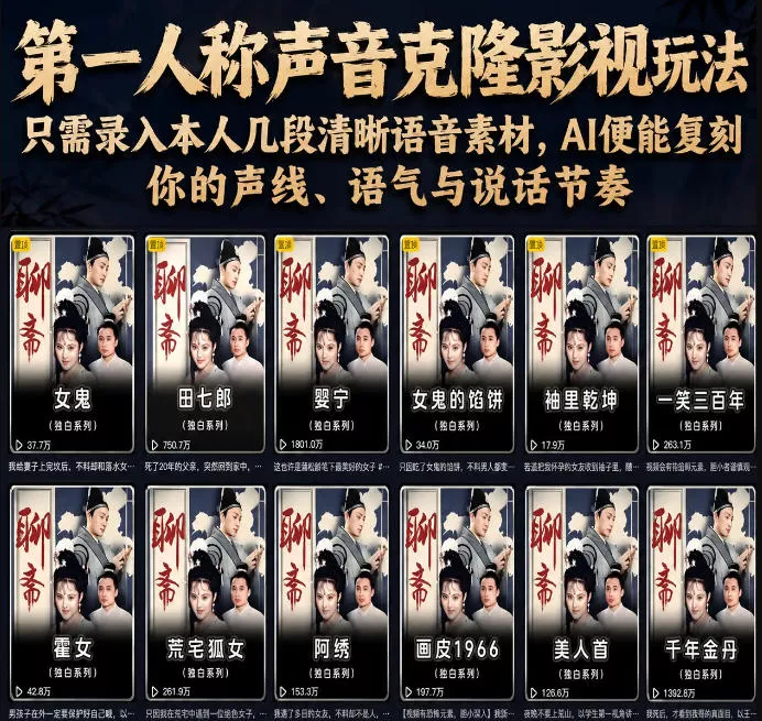 第一人称声音克隆影视玩法，只需录入本人几段清晰语音素材，AI便能复刻你的声线、语气与说话节奏_抖汇吧