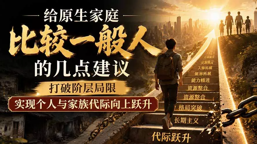 付费文章:给原生家庭比较一般人的几点建议,打破阶层局限,实现个人与家族代际向上跃升_抖汇吧