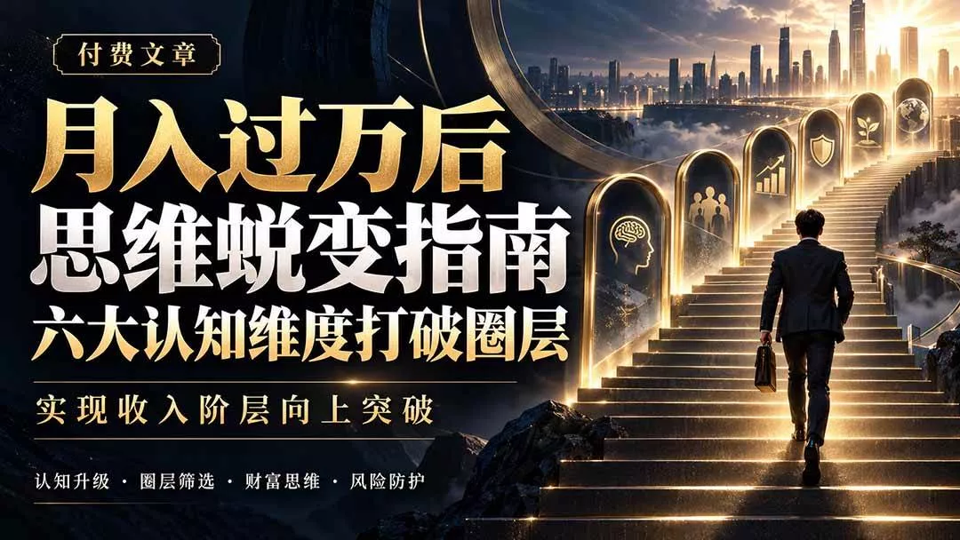 (21210期)付费文章:月入过万后思维蜕变指南,六大认知维度打破圈层,实现收入阶层向上突破 (21210期)付费文章:月入过万后思维蜕变指南,六大认知维度打破圈层,实现收入阶层向上突破