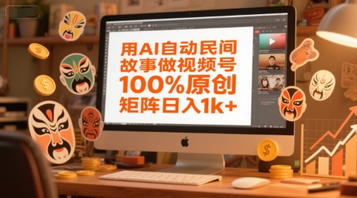 用AI自动民间故事做视频号，100%原创，矩阵日入1k+_抖汇吧