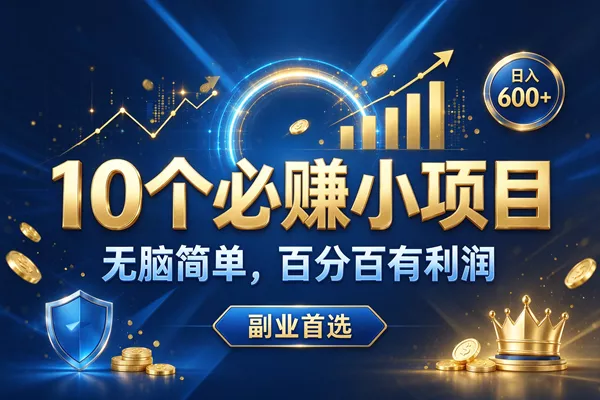（21154期）9个必赚的前小项目，超级的简单，百分百赚米，副业首选，日入500+_抖汇吧