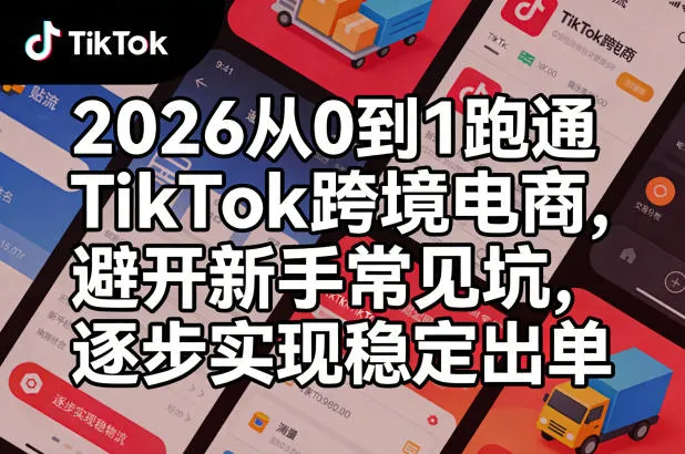 2026从0到1跑通TikTok跨境电商，避开新手常见坑，逐步实现稳定出单_抖汇吧