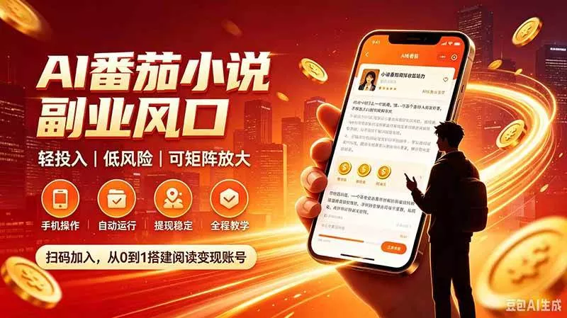 （20277期）AI番茄全自动挂机｜24小时躺赚副业，轻投入|低风险|可矩阵放大_抖汇吧