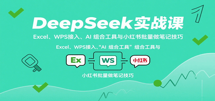 DeepSeek实战课：Excel、WPS接入、AI 组合工具与小红书批量做笔记技巧_抖汇吧