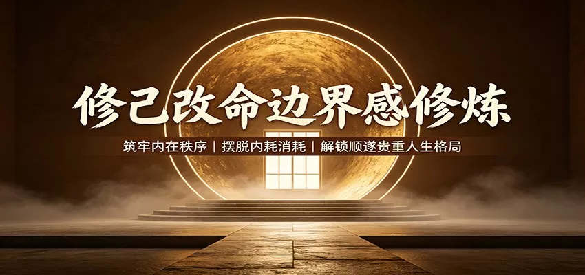修己改命边界感修炼：筑牢内在秩序，摆脱内耗消耗，解锁顺遂贵重人生格局_抖汇吧