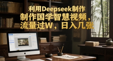 利用Deepseek制作国学智慧视频，流量过W，日入几张_抖汇吧