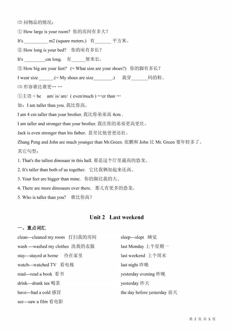 六年级下英语全册知识总结《人教版PEP》_抖汇吧