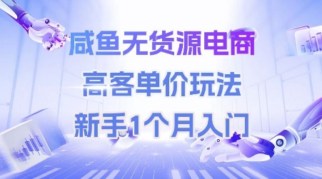 咸鱼无货源电商，高客单价玩法，新手1个月入门_抖汇吧