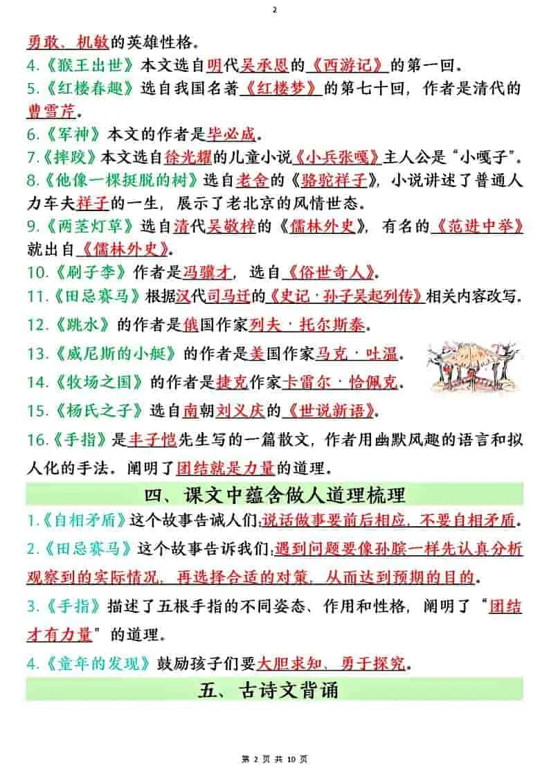 五年级下语文全册必背知识点_抖汇吧