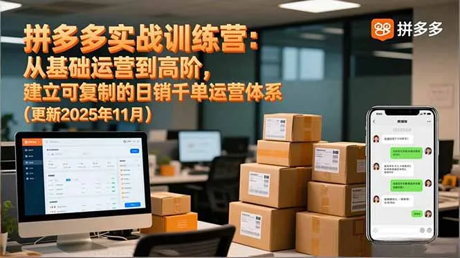 拼多多实战训练营：从基础运营到高阶，建立可复制的日销千单运营体系(更新11月_抖汇吧