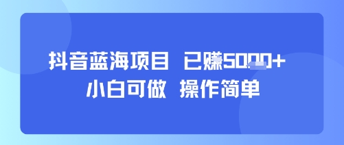 抖音蓝海项目，小白可做，操作简单，可批量制作，已挣5k+_抖汇吧