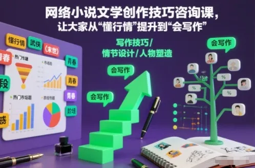 网络小说文学创作技巧咨询课，让大家从“懂行情”提升到”会写作”的高度_抖汇吧