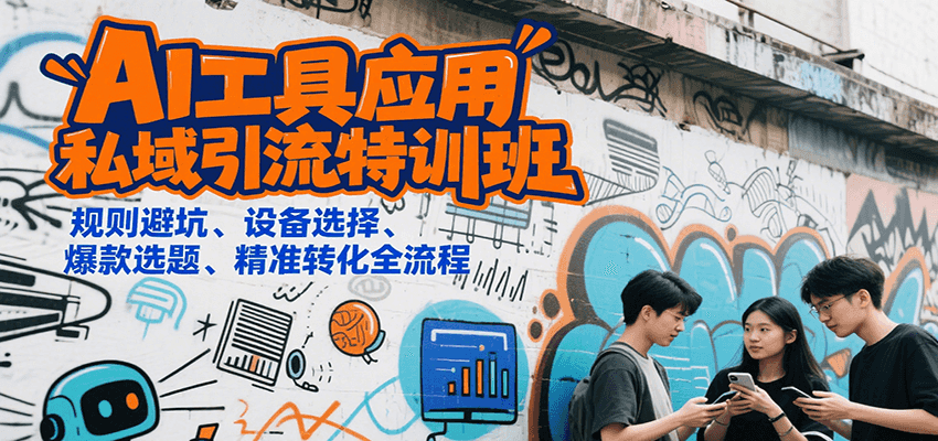 AI工具应用私域引流特训班，规则避坑、设备选择、爆款选题、精准转化全流程_抖汇吧