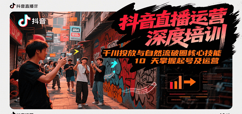 抖音直播运营深度培训，千川投放与自然流核心技能，10天掌握起号及运营(6-7月新课)_抖汇吧