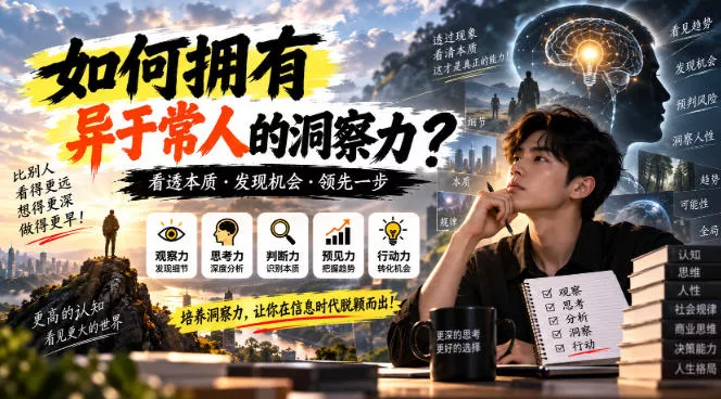 某公众号付费文章:如何拥有异于常人的洞察力?_抖汇吧