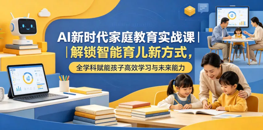 AI新时代家庭教育实战课｜解锁智能育儿新方式，全学科赋能孩子高效学习与未来能力_抖汇吧
