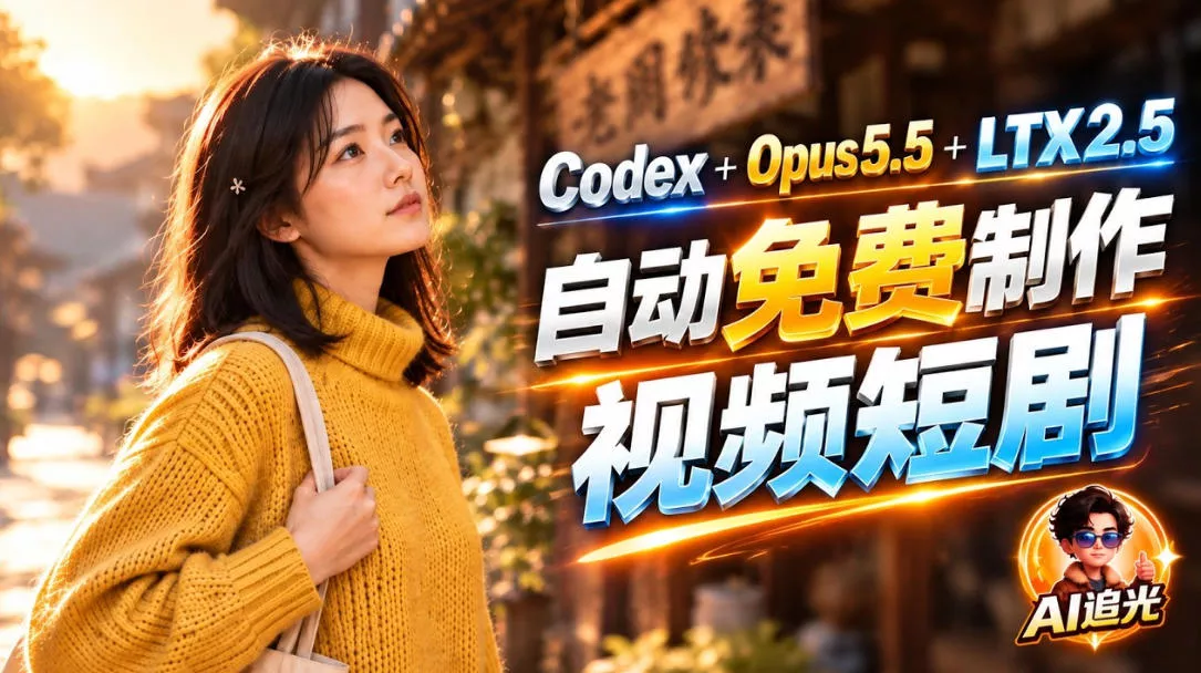 【无水印】Codex出图+免费LTX-2.5生成视频，Claude Opus 5.5全自动剪出1分钟情感短剧《停了的表》_抖汇吧