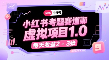 小红书考题赛道虚拟项目1.0，项目操作简单，每天收益2-3张_抖汇吧